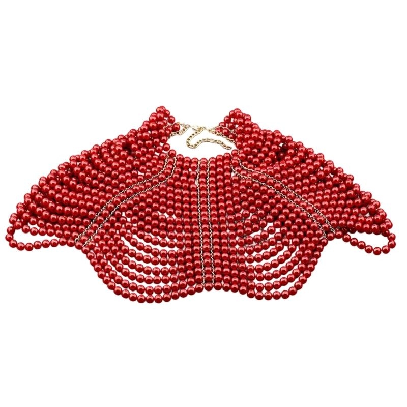 Body Jewelry Necklace - 49MD Элегантная женская шаль Многослойное ожерелье