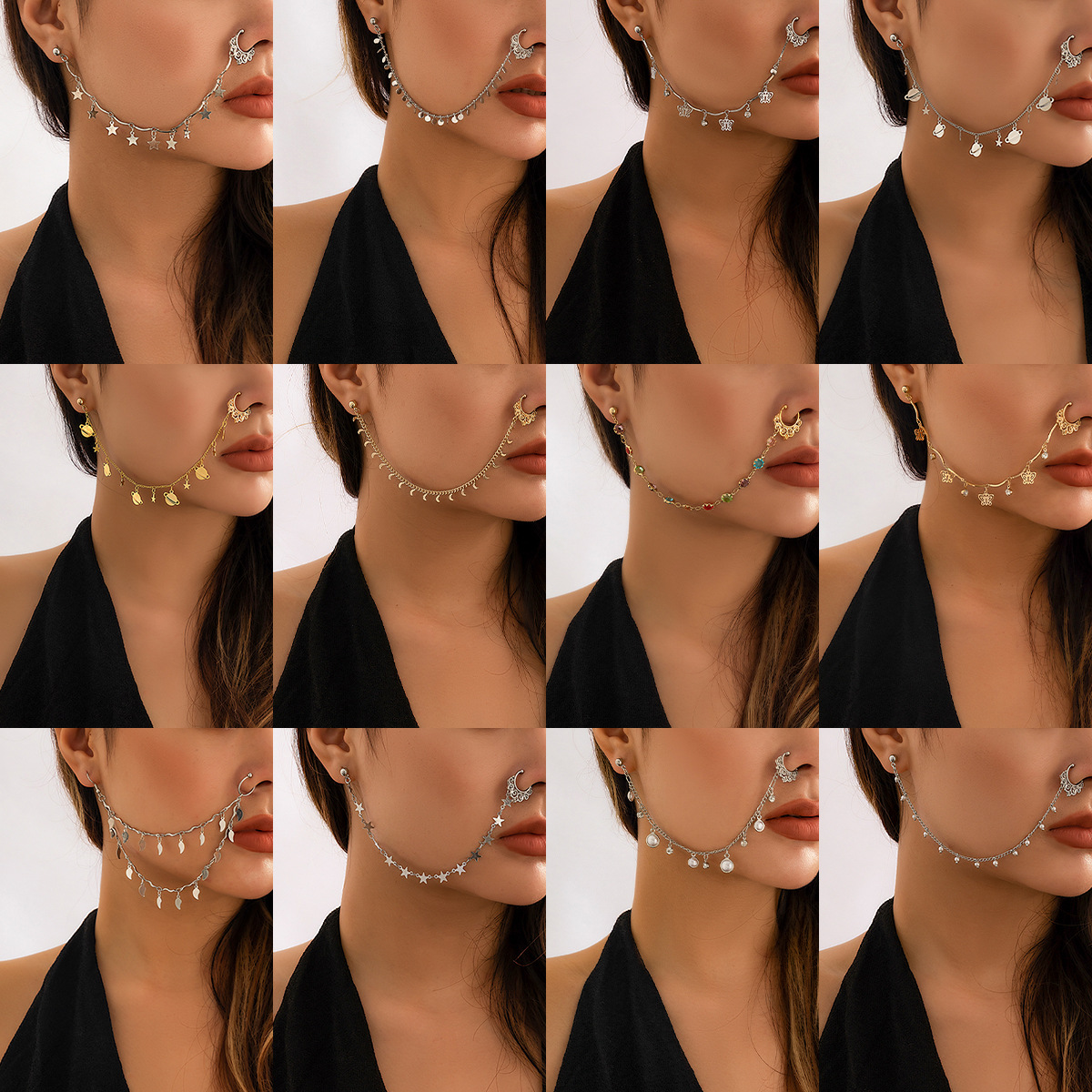 Body Jewelry Indian - Индийские серьги золотого цвета с жемчугом