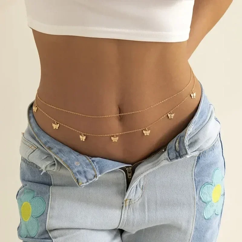 Body Jewels - Новый очаровательный сексуальный двухслойный цепочка-бабочка для