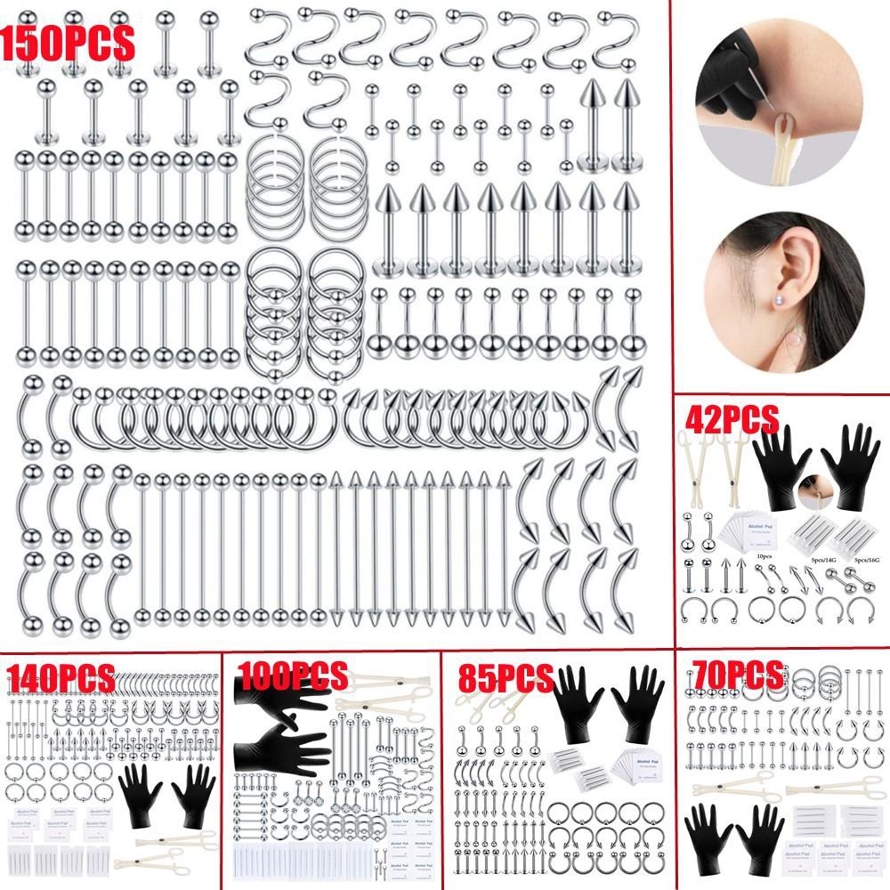 Body Jewelry Tattoo - Набор для пирсинга 150/140/85/70/42 предмета: ювелирные