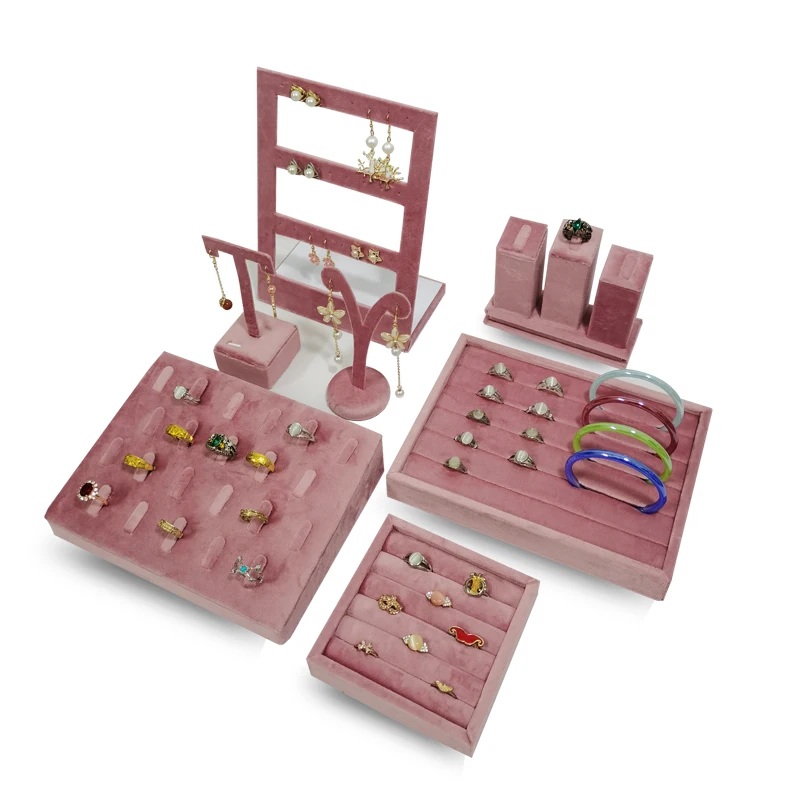 Body Jewelry Holder - Новый розовый бархатный органайзер для ювелирных