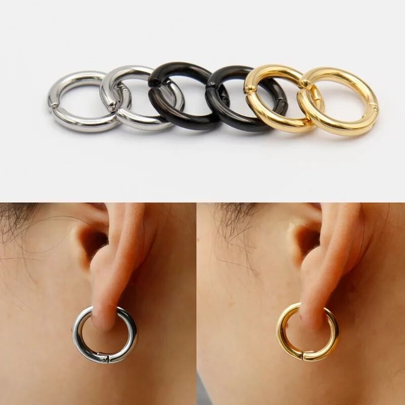 Body Jewelry Tunnels - Серьги-кольца Huggie поддельные для мужчин и