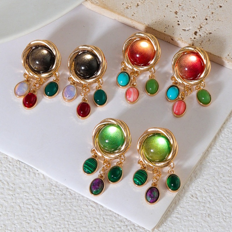 Body Jewelry Brands - Красочные серьги со стеклянными кристаллами для