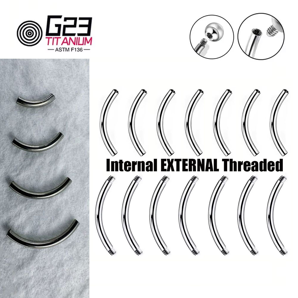 Belly Bar Titanium - Оптовая продажа, 5/10/50 шт., титановый изогнутый