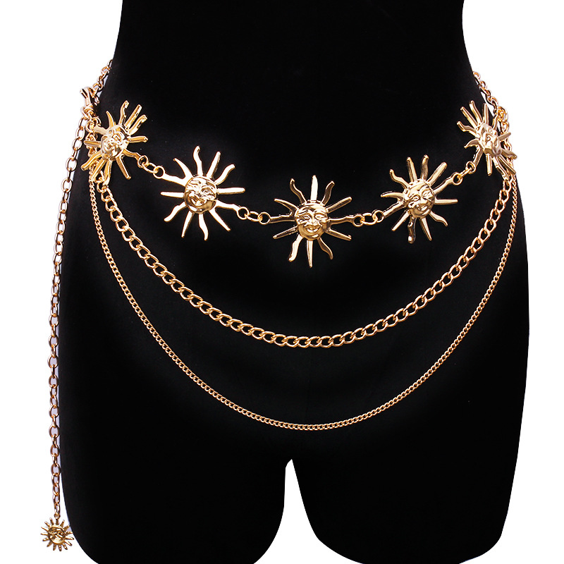 Body Jewellery - Массивные многослойные металлические поясные ремни в