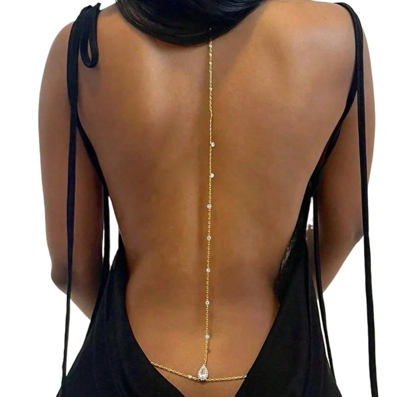 Body Jewelry Necklace - Невеста с открытой спиной и стразами,