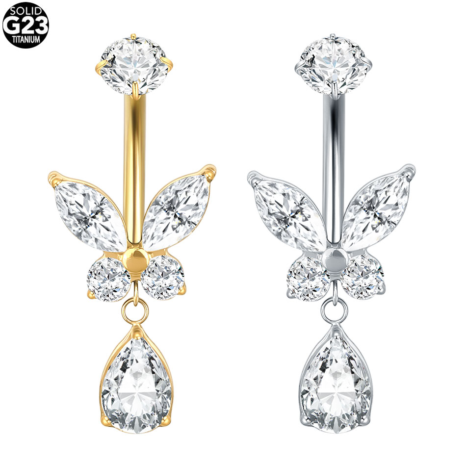 1/5 шт. титановое сердце CZ пу – обзор и цена Belly Bar Titanium