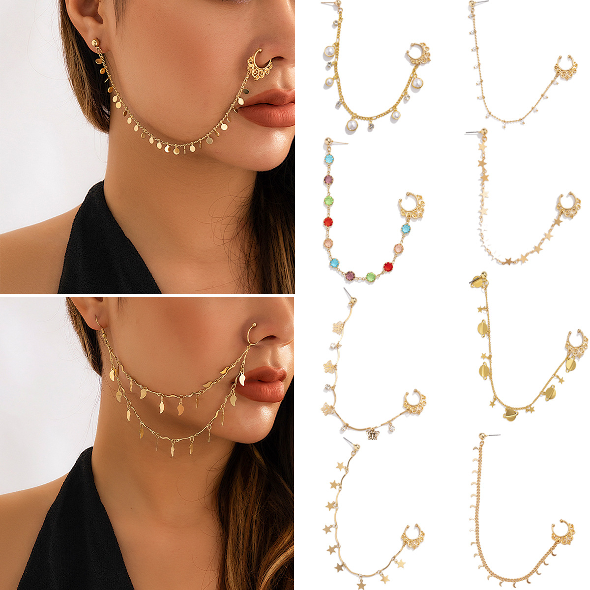 Индийские серьги золотого цвет – обзор и цена Body Jewelry Indian