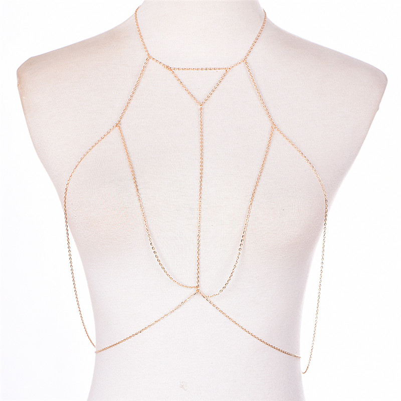 Женское многослойное колье с V – обзор и цена Body Jewelry Necklace