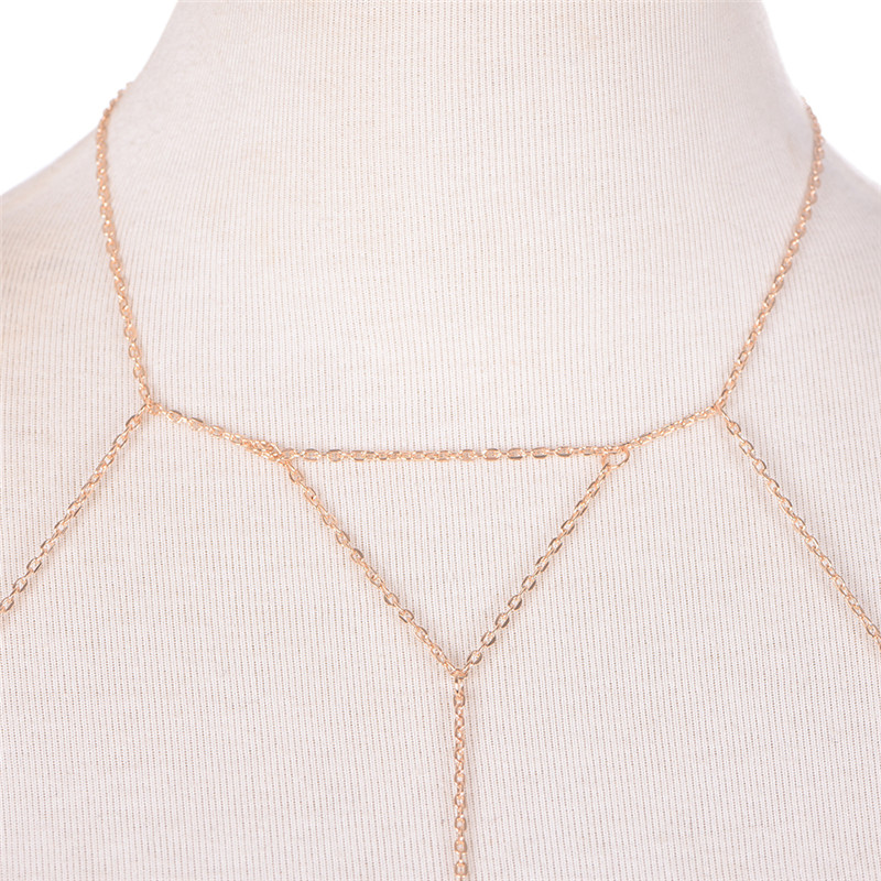 Женское многослойное колье с V – обзор и цена Body Jewelry Necklace