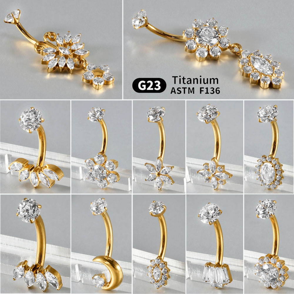 1 шт., титановый резной циркон – обзор и цена Belly Bar Titanium