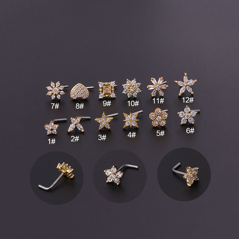 1 шт., L-образные серьги-гвозд – обзор и цена Body Jewelry Indian