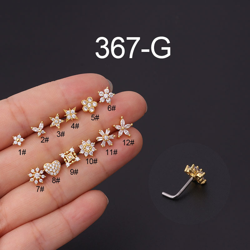 1 шт., L-образные серьги-гвозд – обзор и цена Body Jewelry Indian