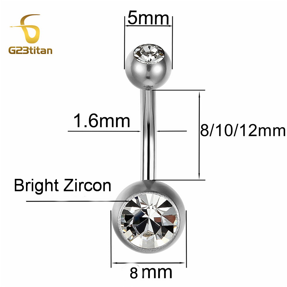 G23Titian 14G 8 мм 10 мм 12 мм – обзор и цена Belly Bar Titanium
