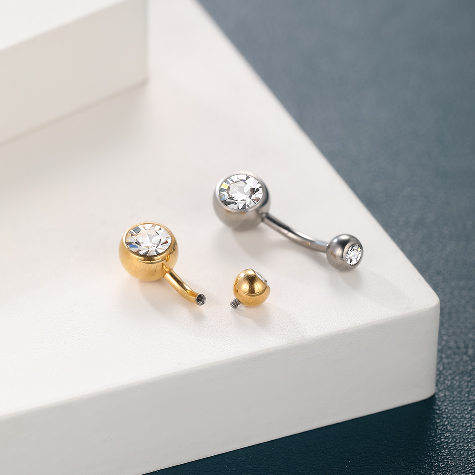 1 шт. G23 титан 14 г золотого  – обзор и цена Belly Bar Titanium