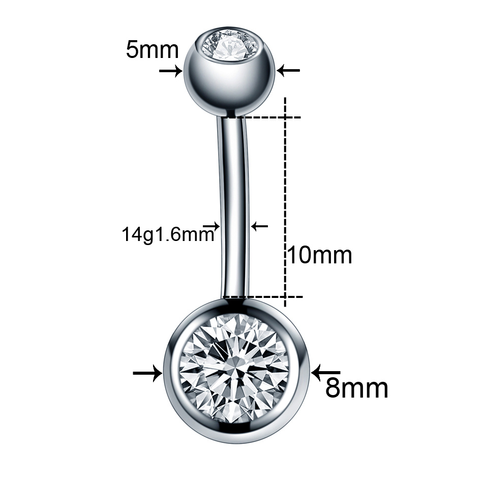 10 шт./лот 14 г титановый пирс – обзор и цена Belly Bar Titanium