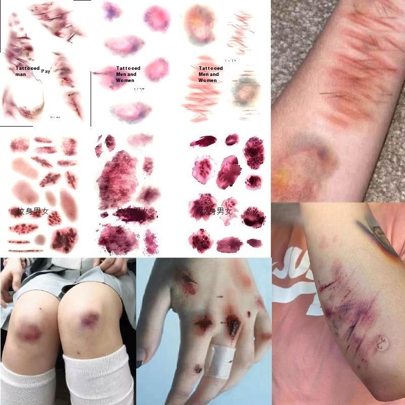 4 листа Хэллоуин рана синящие  – обзор и цена Body Jewelry Tattoo
